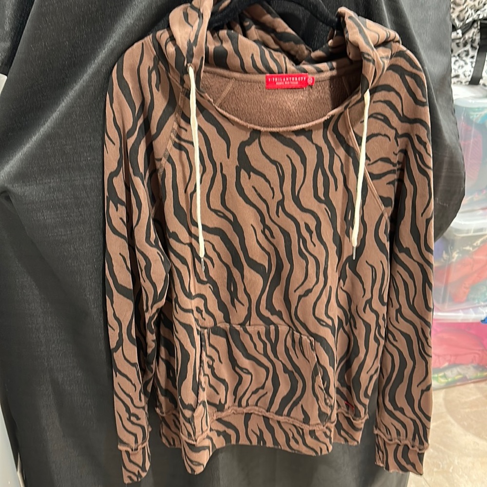 n: Philanthropy Zebra Hoodie Sweatshirt